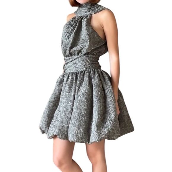 Jonathan Simkai Mini Green Dress Ruffle Size 2 - Picture 8 of 13